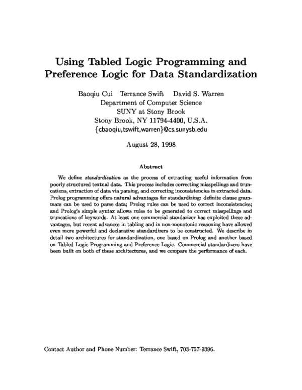 (PDF) Using Tabled Logic Programming and Preference Logic for Data ...