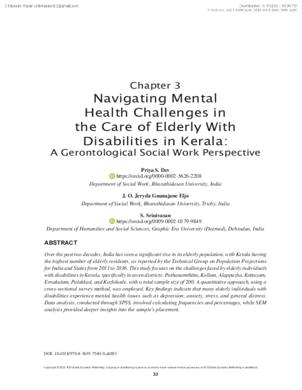(PDF) Navigating Mental Health Challenges in the Care of Elderly With ...
