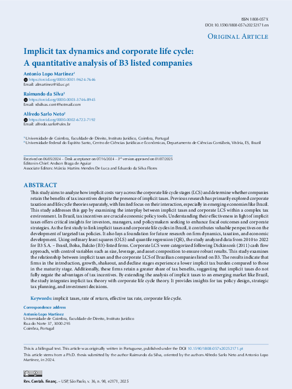 (PDF) Implicit tax dynamics and corporate life cycle: A quantitative ...