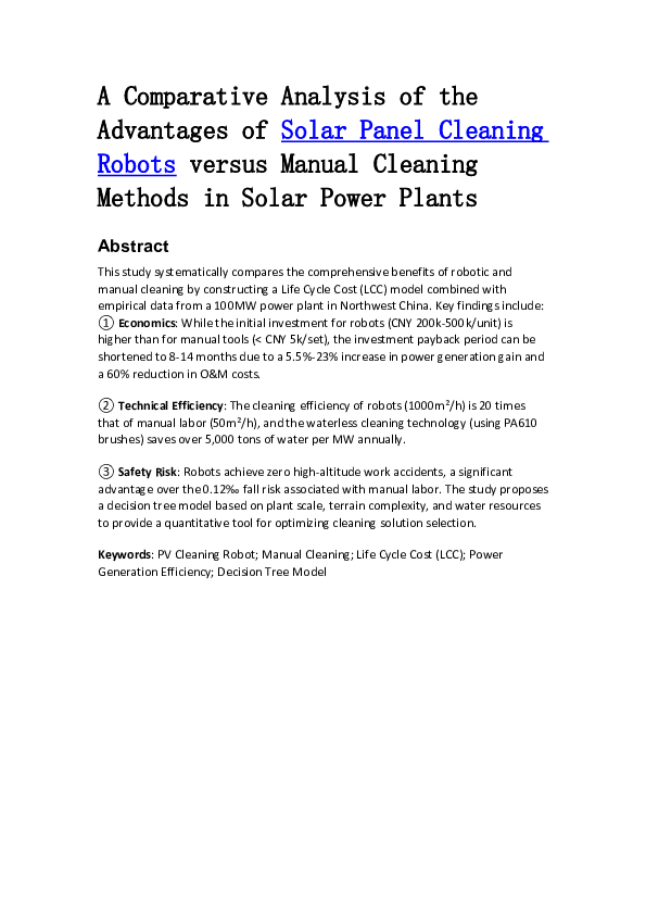 (PDF) A Comparative Analysis of the Advantages of Solar Panel Cleaning ...