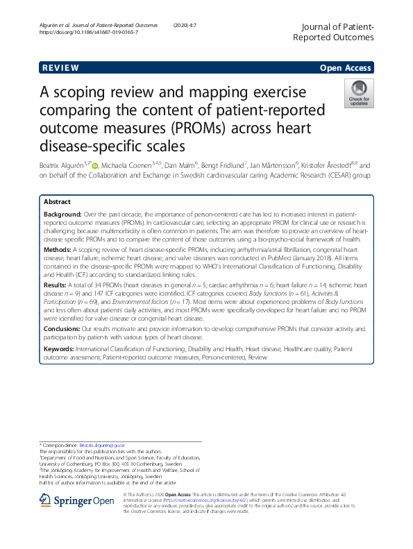 (PDF) A scoping review and mapping exercise comparing the content of ...