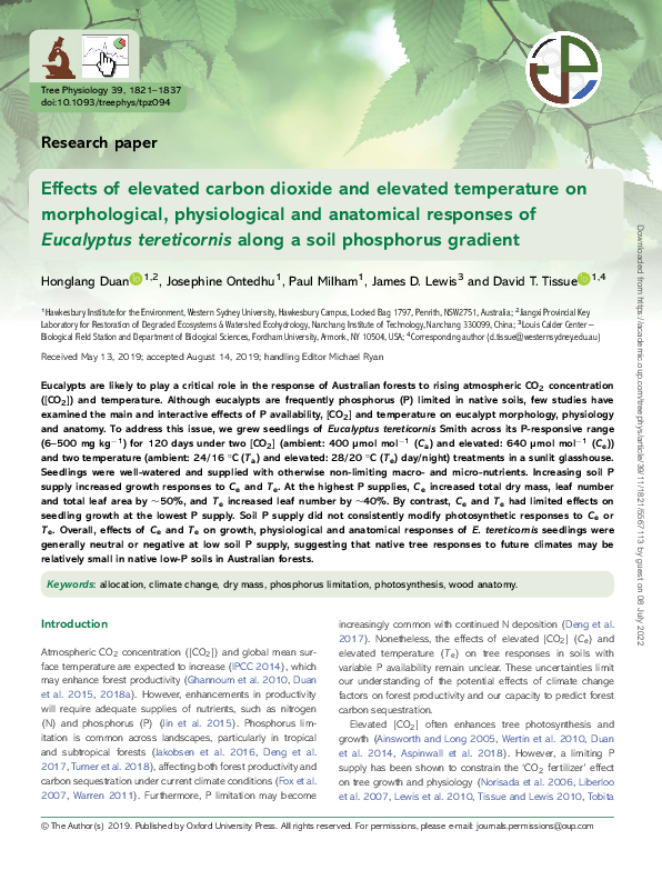 (PDF) Effects of elevated carbon dioxide and elevated temperature on ...