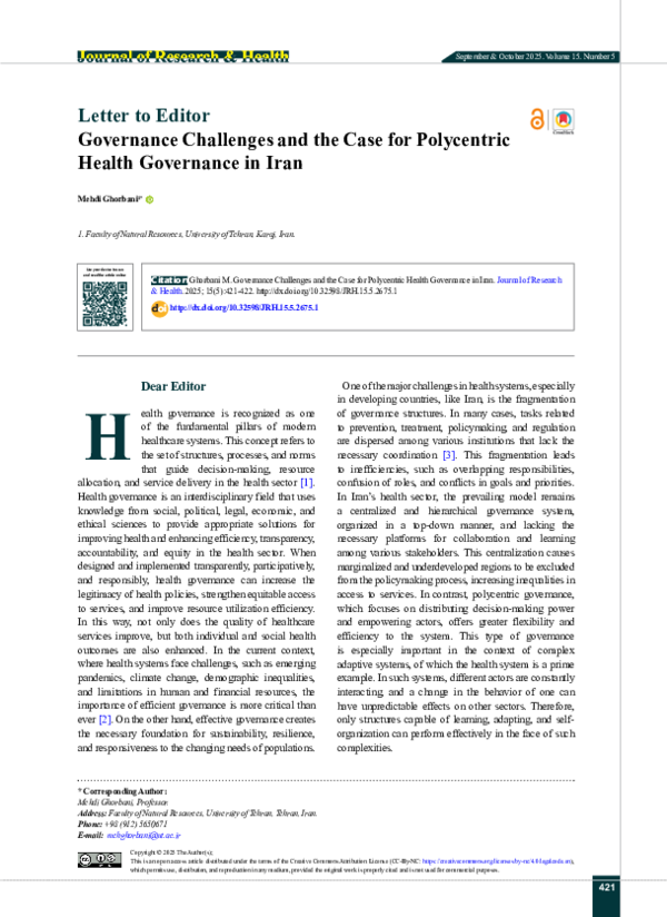 (PDF) Governance Challenges and the Case for Polycentric Health ...