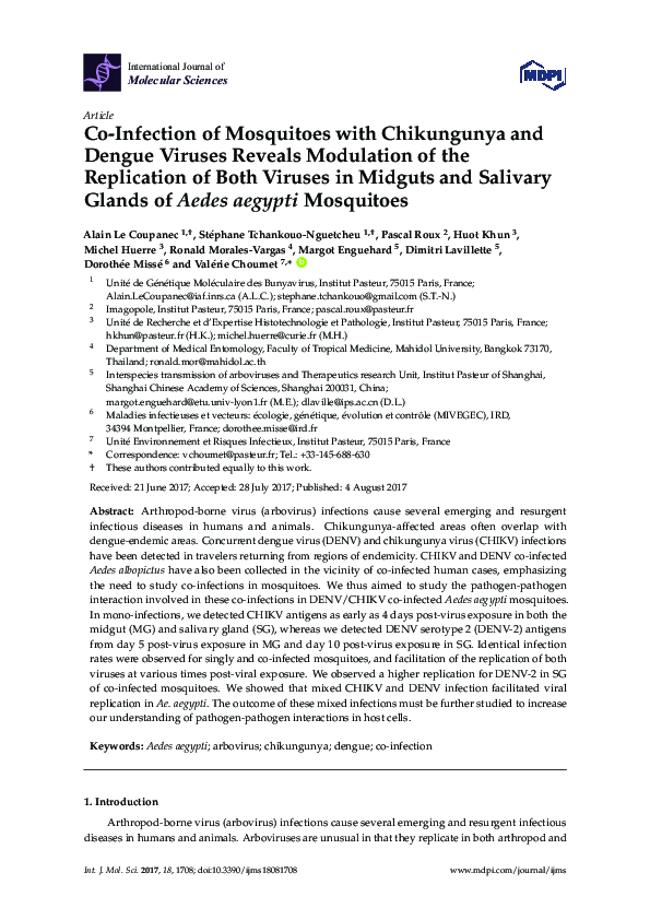 (PDF) Co-Infection of Mosquitoes with Chikungunya and Dengue Viruses ...