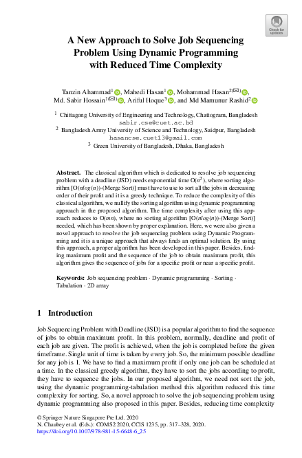 (PDF) A New Approach to Solve Job Sequencing Problem Using Dynamic ...