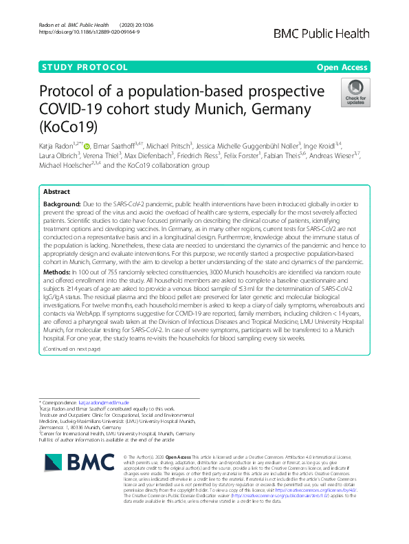 (PDF) Protocol of a population-based prospective COVID-19 cohort study ...