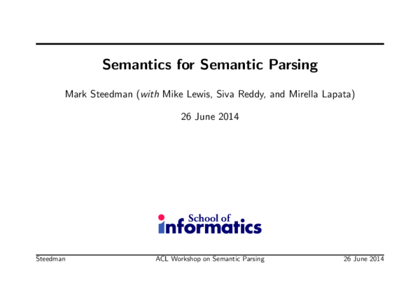 (PDF) Semantics for Semantic Parsing