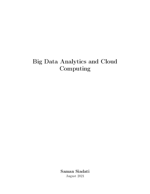 (PDF) Big Data Analytics and Cloud Computing
