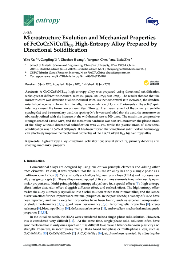 (PDF) Microstructure Evolution and Mechanical Properties of ...