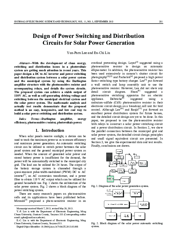 (PDF) Design of Power Switching and Distribution Circuits for Solar ...