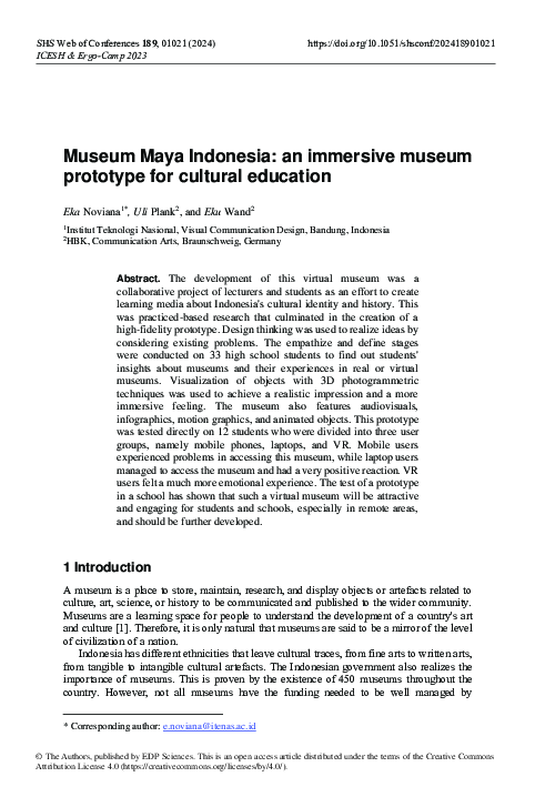 (PDF) Museum Maya Indonesia: An immersive museum prototype for cultural ...