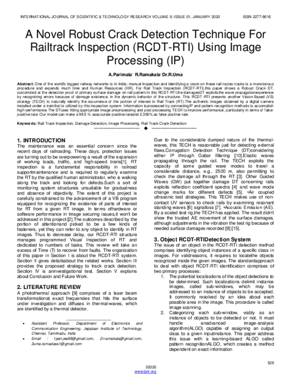 (PDF) A Novel Robust Crack Detection Technique For Railtrack Inspection ...