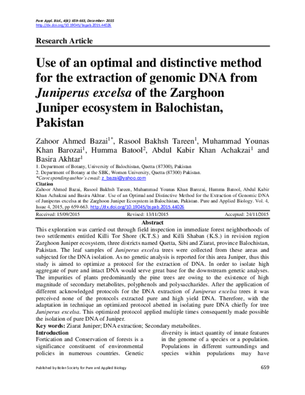 (PDF) Use of an Optimal and Distinctive Method for the Extraction of ...
