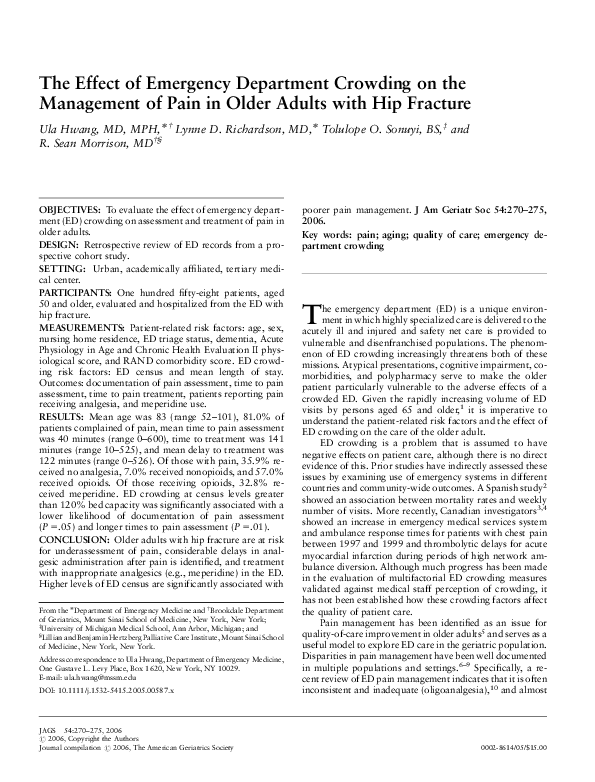 (PDF) The Effect of Emergency Department Crowding on the Management of ...