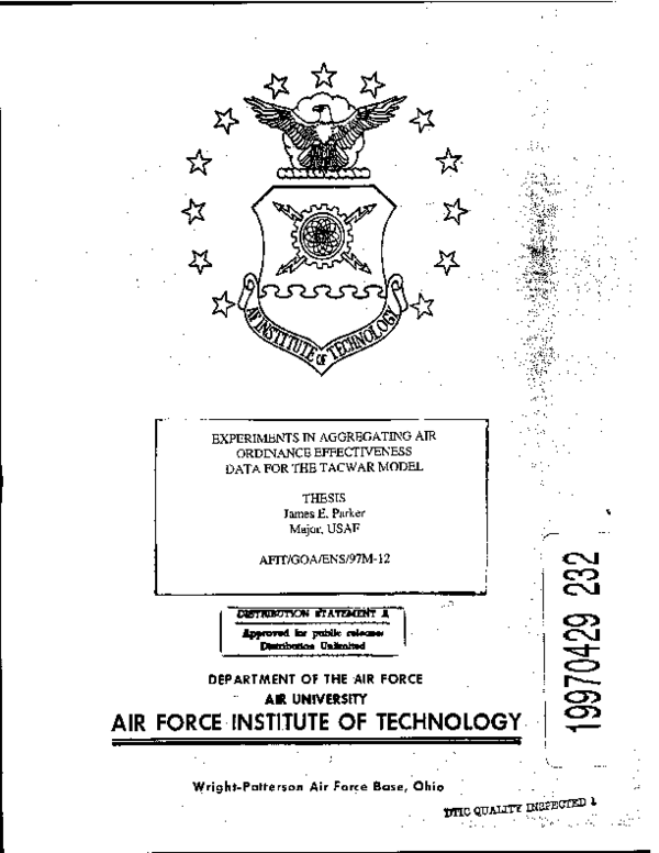 (PDF) Experiments in Aggregating Air Ordnance Effectiveness Data for ...