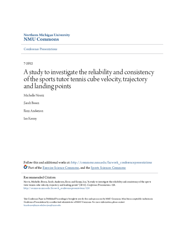 (PDF) A Study to Investigate the Reliability and Consistency of the ...