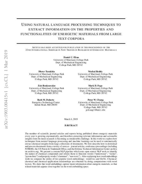 (PDF) Using natural language processing techniques to extract ...