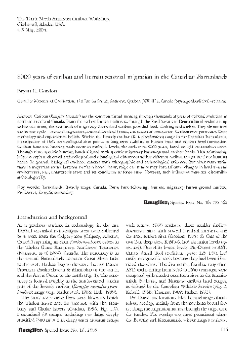 (PDF) 8000 years of caribou and human seasonal migration in the ...