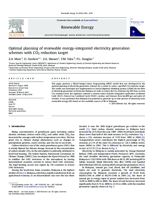 (PDF) Optimal planning of renewable energy-integrated electricity ...