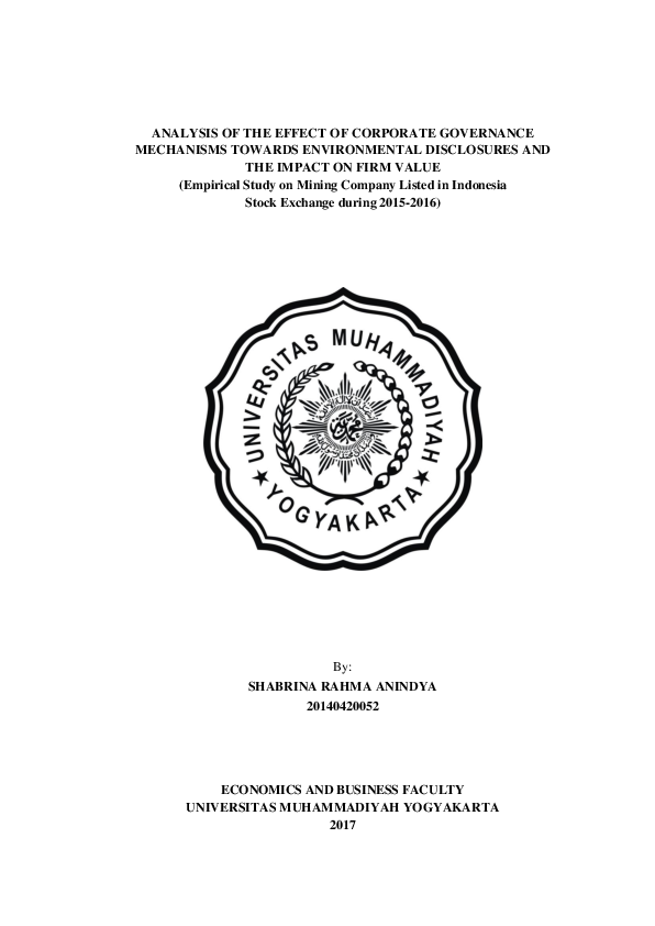 (PDF) Analysis of the Effect of Corporate Governance Mechanisms Towards ...