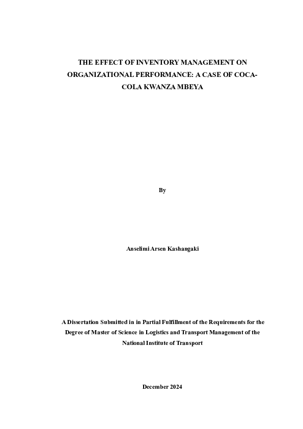 (PDF) THE EFFECT OF INVENTORY MANAGEMENT ON ORGANIZATIONAL PERFORMANCE ...
