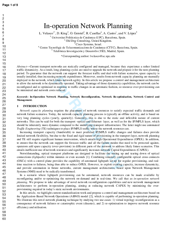 (PDF) In-Operation Network Planning