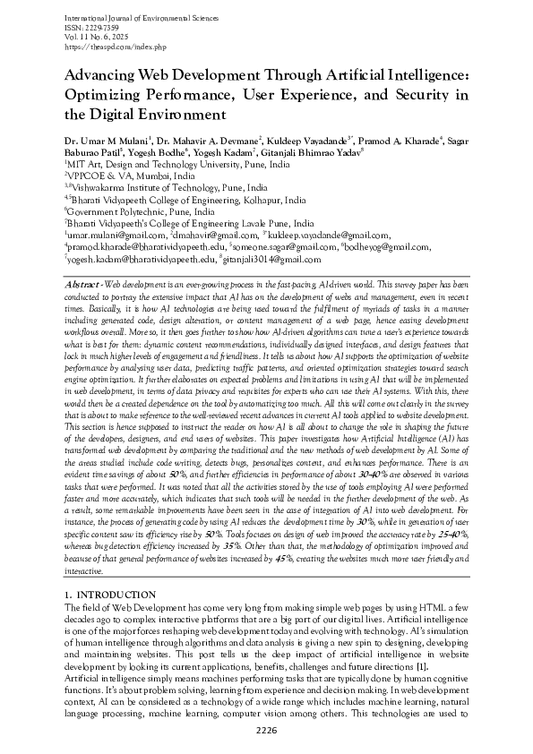 (PDF) Advancing Web Development Through Artificial Intelligence ...