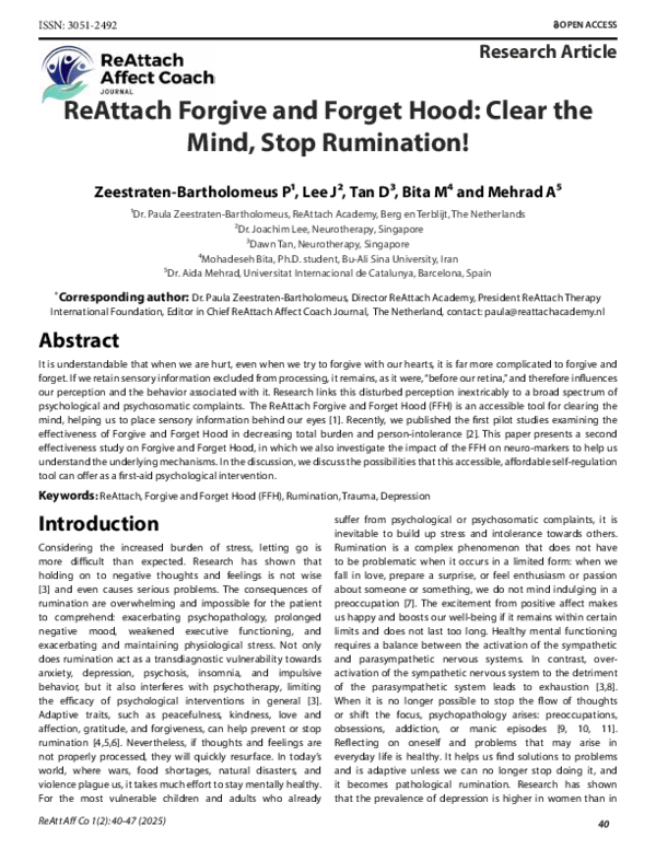 (PDF) ReAttach Forgive and Forget Hood: Clear the Mind, Stop Rumination