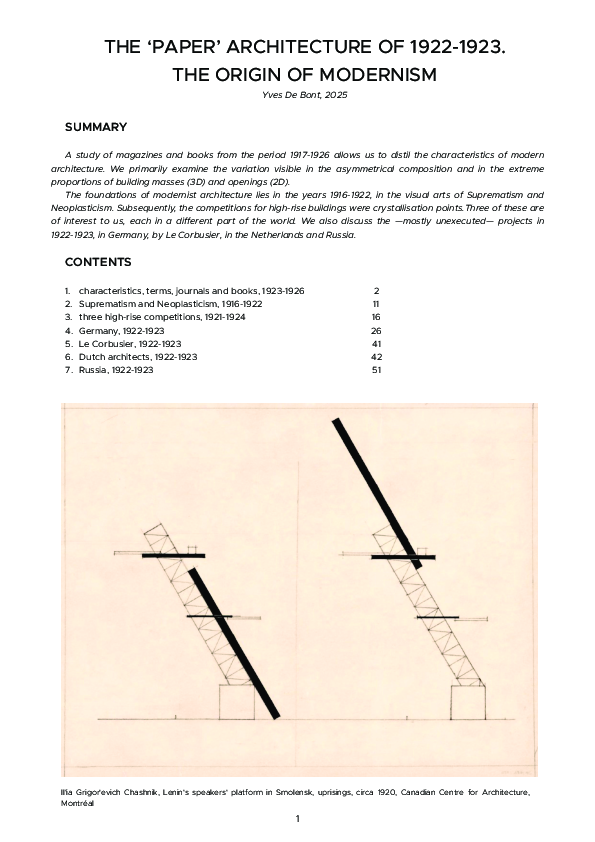 (PDF) The 'paper' architecture of 1922-1923. The origin of modernism.