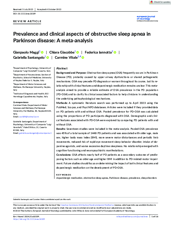 (PDF) Prevalence and clinical aspects of obstructive sleep apnea in ...