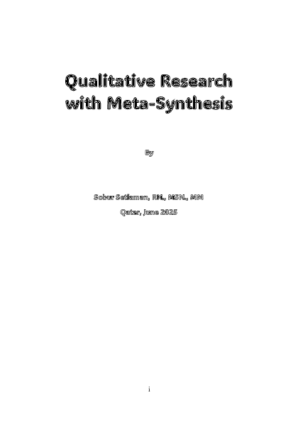 (PDF) Qualitative Research with Meta Synthesis