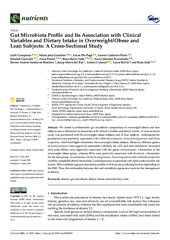 (PDF) Gut Microbiota Profile and Its Association with Clinical ...