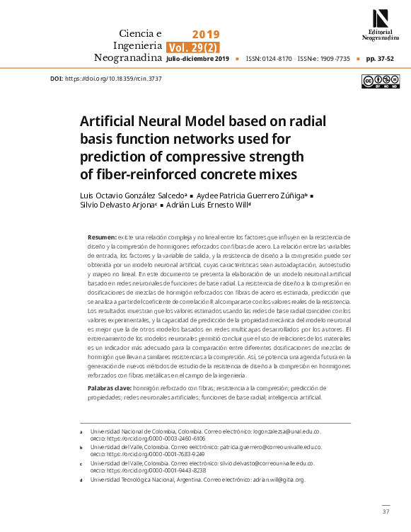 (PDF) Artificial Neural Model based on radial basis function networks ...