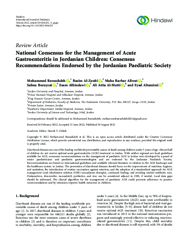 (PDF) National Consensus for the Management of Acute Gastroenteritis in ...