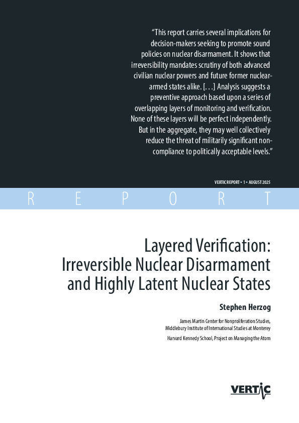 (PDF) Layered Verification: Irreversible Nuclear Disarmament and Highly ...