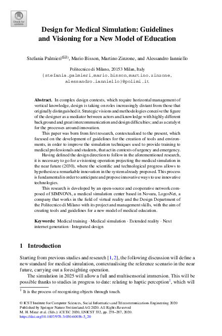 (PDF) Design for Medical Simulation: Guidelines and Visioning for a New ...