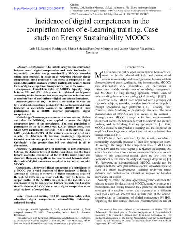 (PDF) Incidence of Digital Competences in the Completion Rates of MOOCs ...