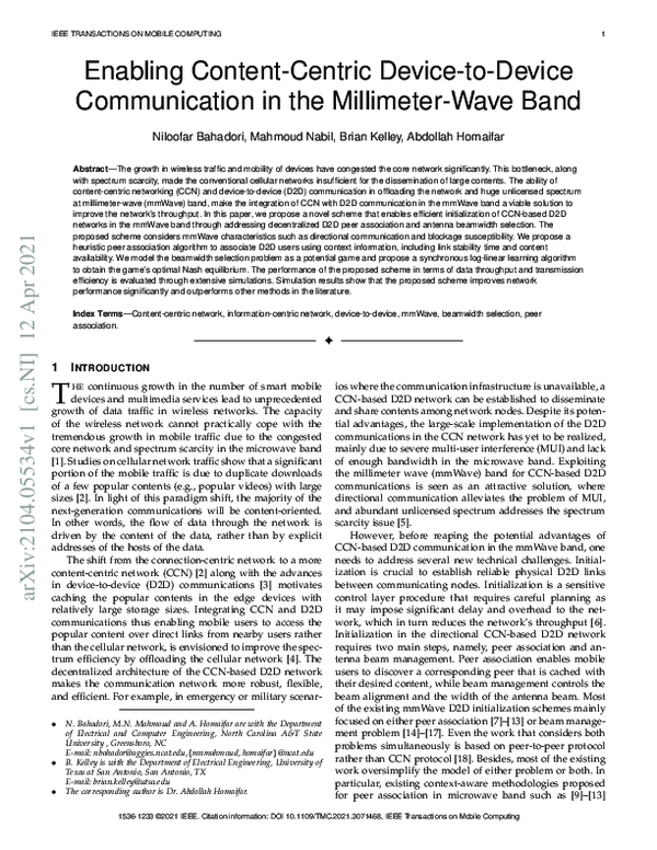 (PDF) Enabling Content-Centric Device-to-Device Communication in the ...