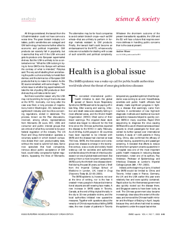 (PDF) Health is a global issue