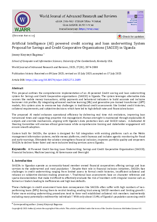 (PDF) Artificial Intelligence (AI) powered credit scoring and loan ...