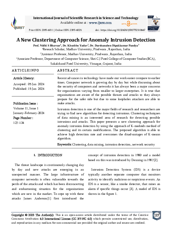 (PDF) A New Clustering Approach for Anomaly Intrusion Detection