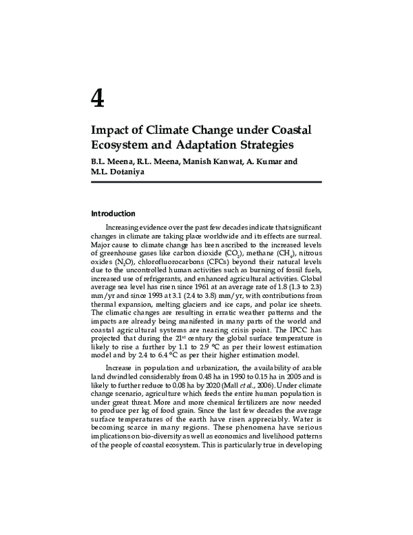 (PDF) Impact of Climate Change under Coastal Ecosystem and Adaptation ...