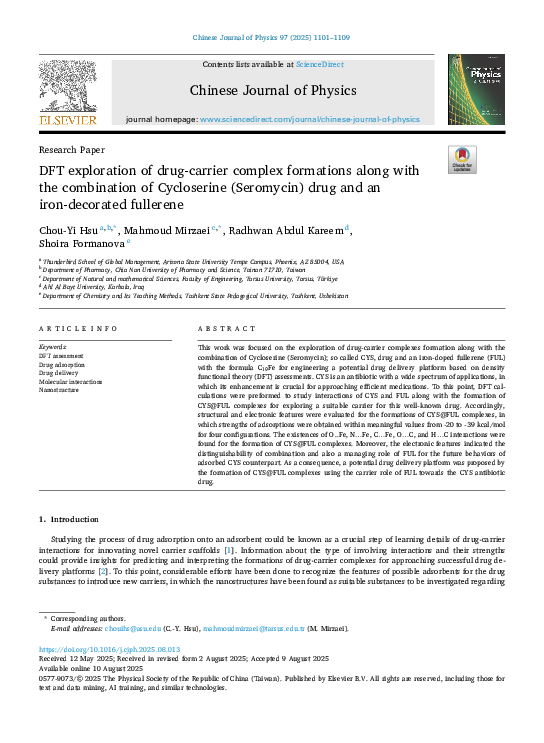 (PDF) DFT exploration of drug-carrier complex formations along with the ...