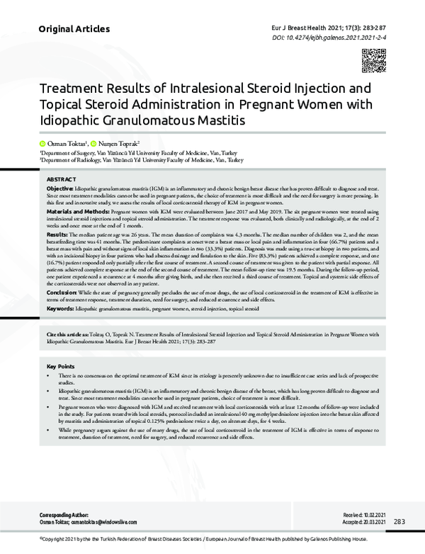 (PDF) Treatment Results of Intralesional Steroid Injection and Topical ...