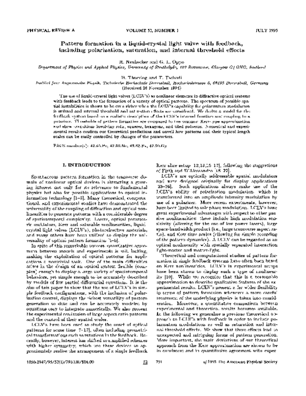 (PDF) Pattern formation in a liquid-crystal light valve with feedback ...