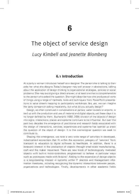 (PDF) The object of service design