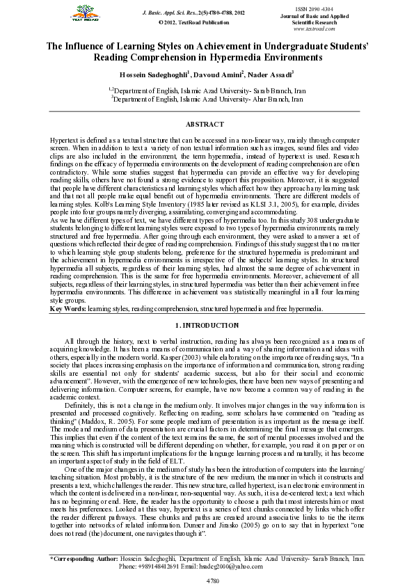 (PDF) The Influence of Learning Styles on Achievement in Undergraduate ...