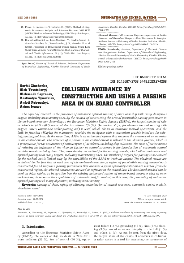 (PDF) Collision avoidance by constructing and using a passing area in ...