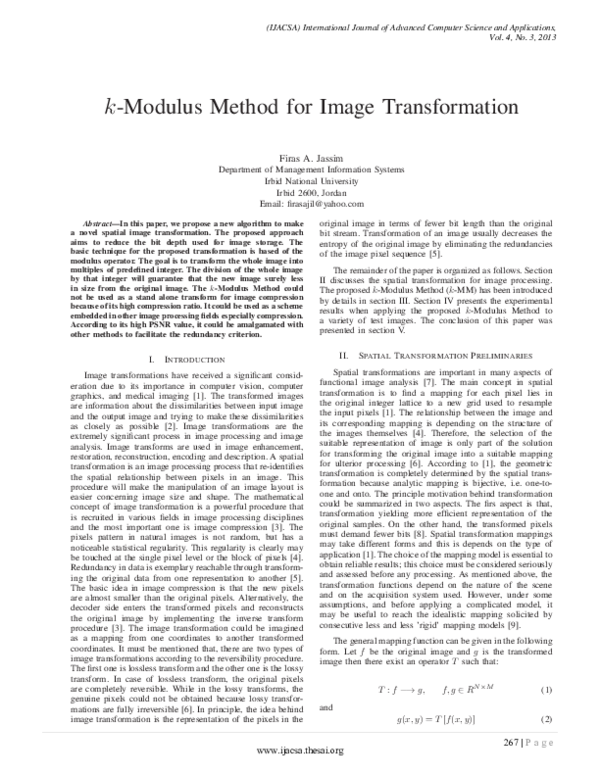 (PDF) k-Modulus Method for Image Transformation