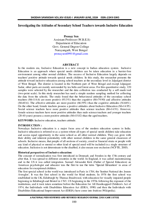 (PDF) Investigating the Attitudes of Secondary School Teachers towards ...